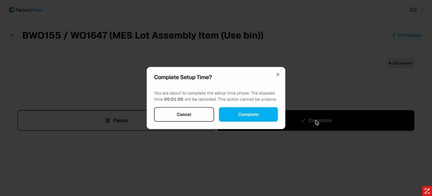 <b>Complete Setup Time?</b> The elapsed time to be recorded is stated explicitly.