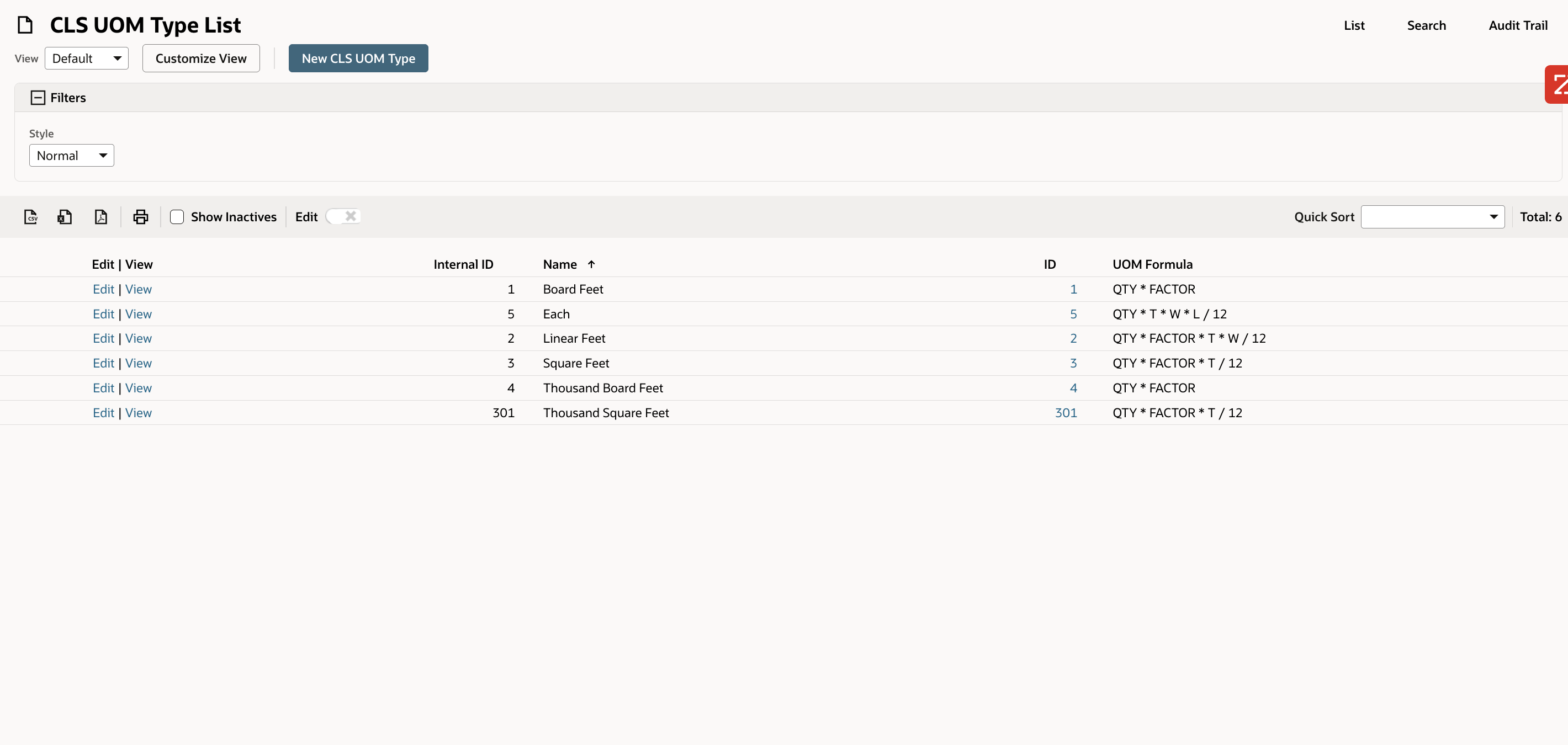 UOM Types with dynamic formula
