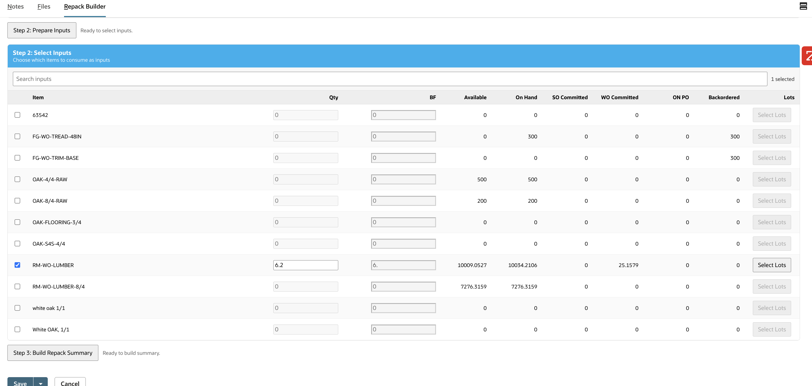 Repack Builder Step 2