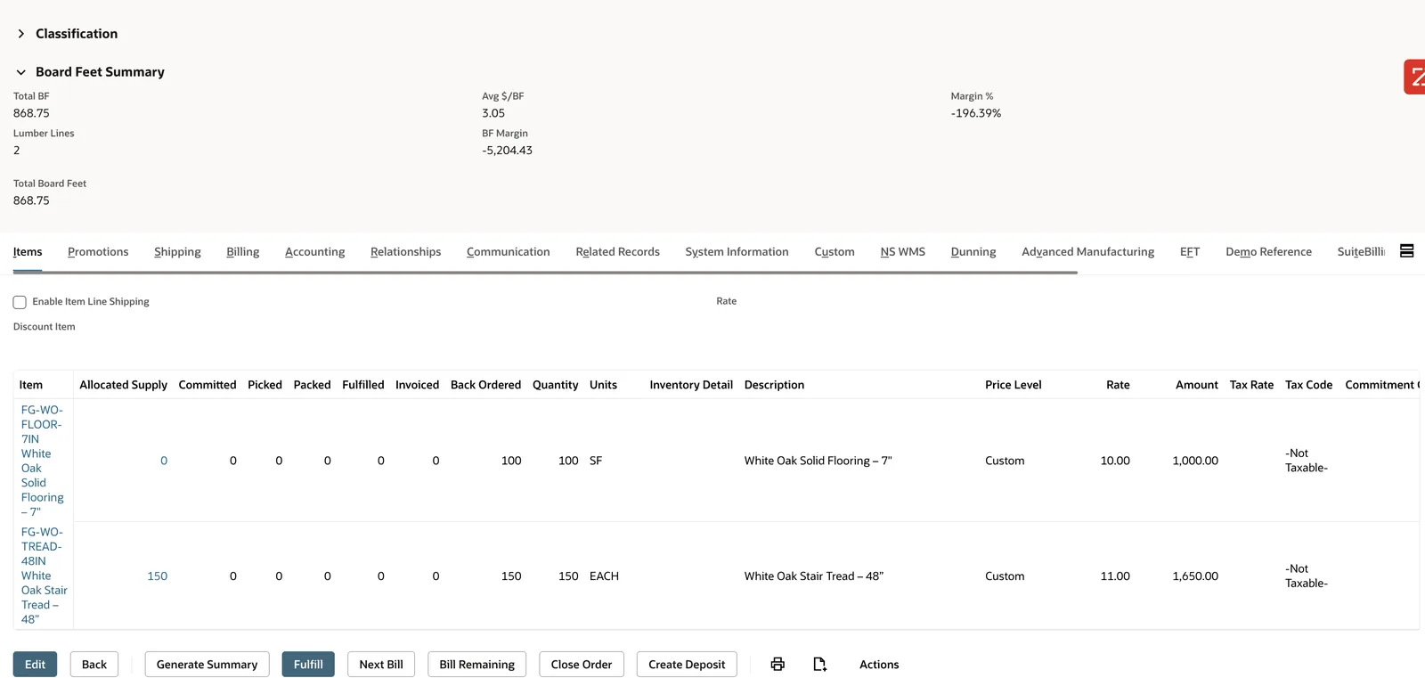 Multiple selling units