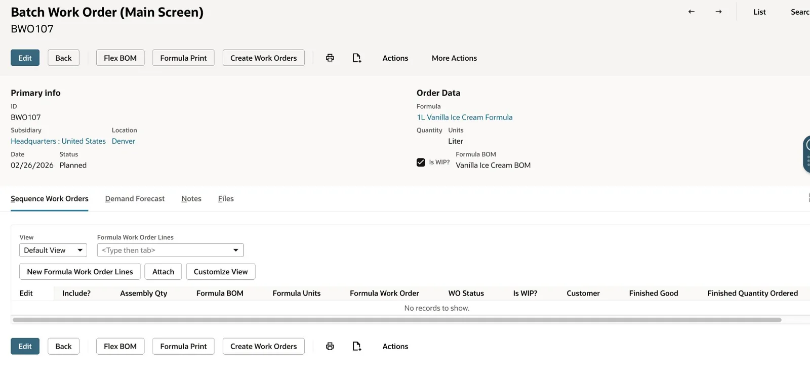 BatchWizard planned status view